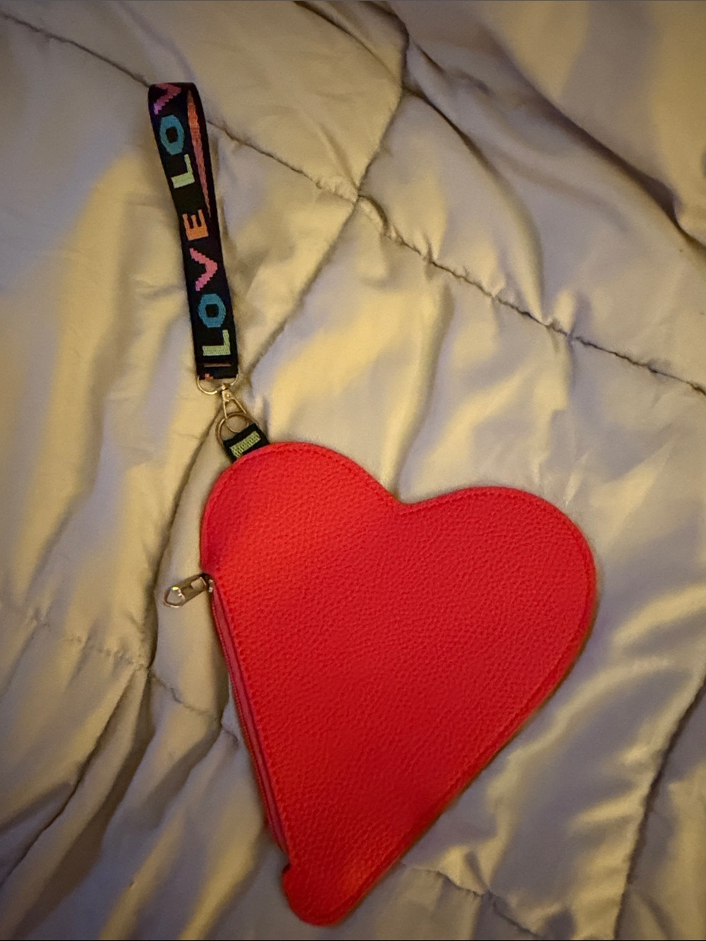 Red Heart Wristlet Pouch - Cute Women's Bag